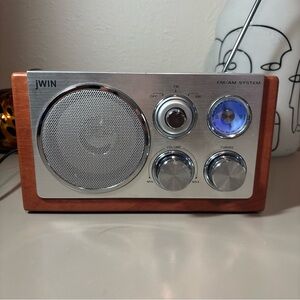 Vintage JWin FM AM Radio System JX-M202 Tested Wood Grain Works